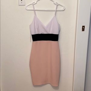 Pink/black/white dress. Size M.